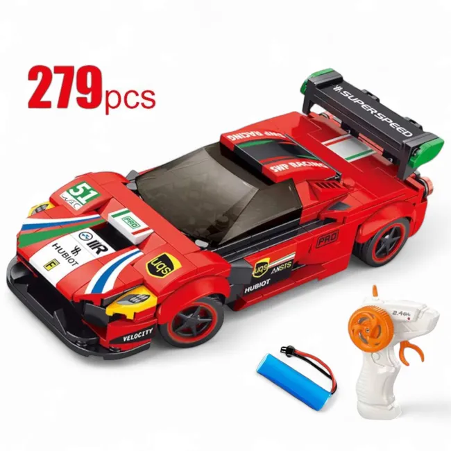 Конструктор на радиоуправлении "Феррари", 279 деталей, аккумулятор
